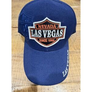 Las Vegas Nevada Blue‎ Embroidered Adjustable Baseball Cap Hat EUC